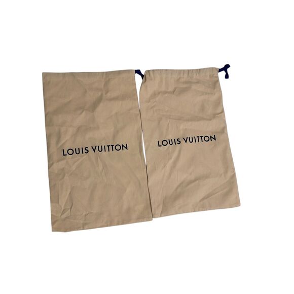 Set of 2 Louis Vuitton Dust Bag for Shoes w/ Blue Draw String Approx 20X12 - Picture 2 of 3